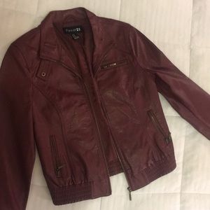 Wine Red F21 Moto Jacket!